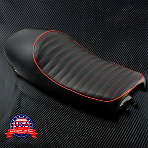 Vintage Hump Cafe Racer Seat Fit For CB100 CB125S CB200 CB350 CL350 Black & Red - Moto Life Products