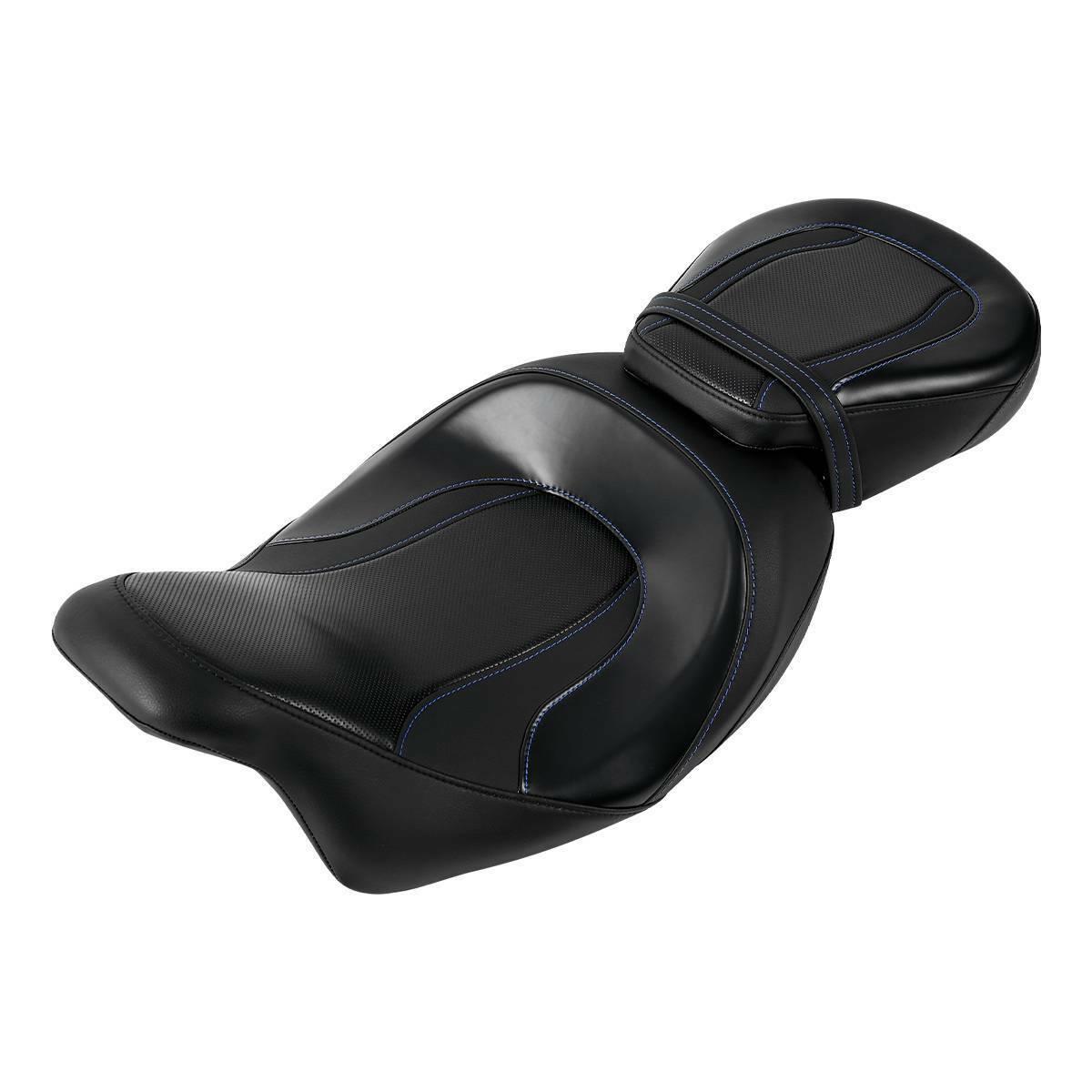 Driver Passenger Pillion Seat Fit For Harley Touring Street Glide 2009-Up Black - Moto Life Products