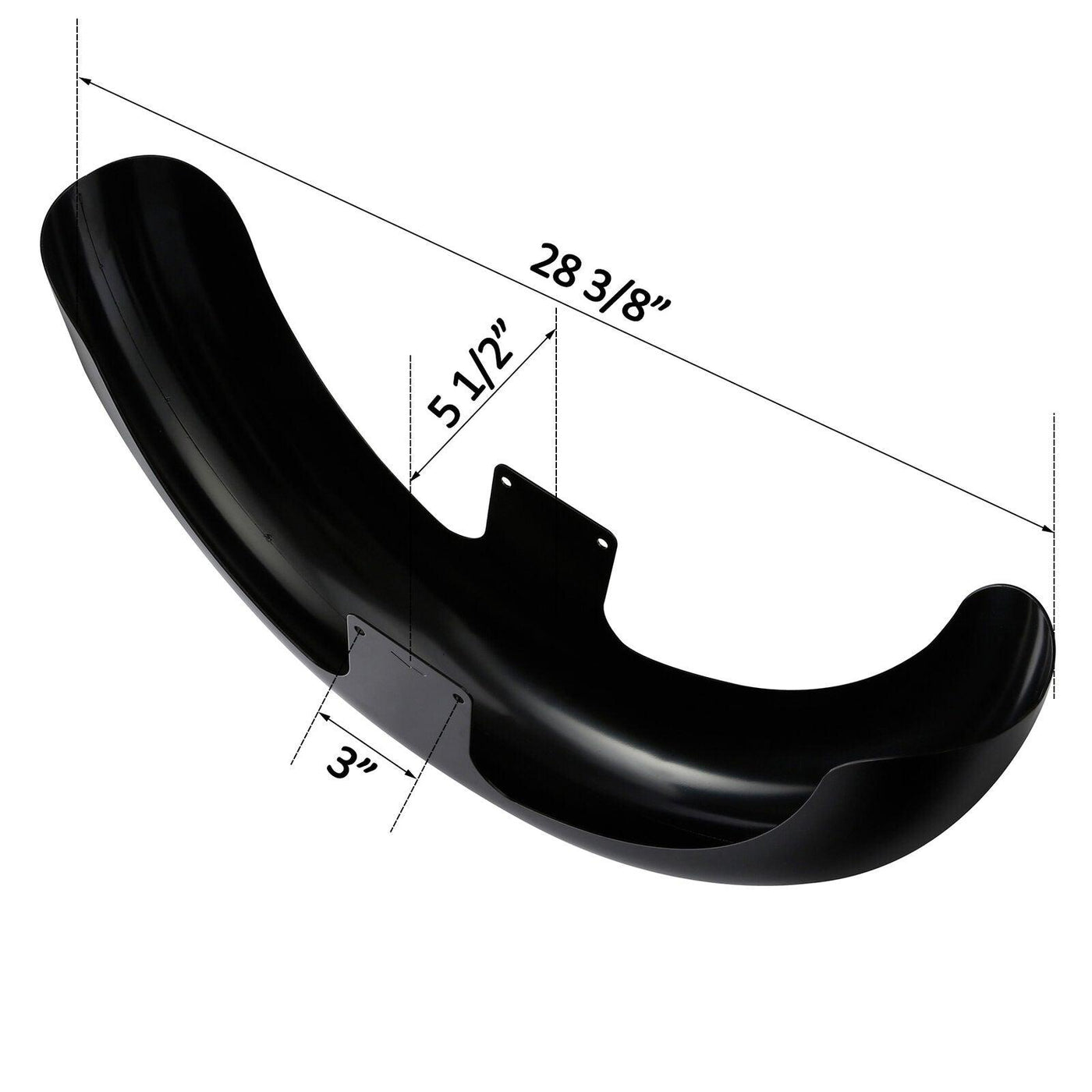 Black 21" Wrap Front Fender Fit For Harley Touring Road King Street Glide 97-13 - Moto Life Products