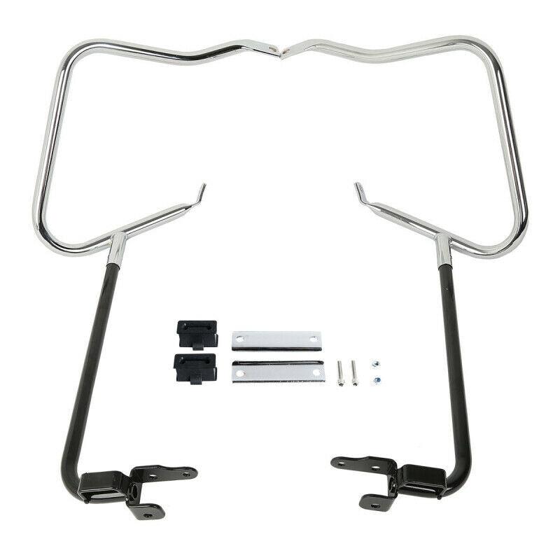 Chrome/Black Saddlebags Guards Crash Bars Fit For Harley Touring Road King 14-21 - Moto Life Products
