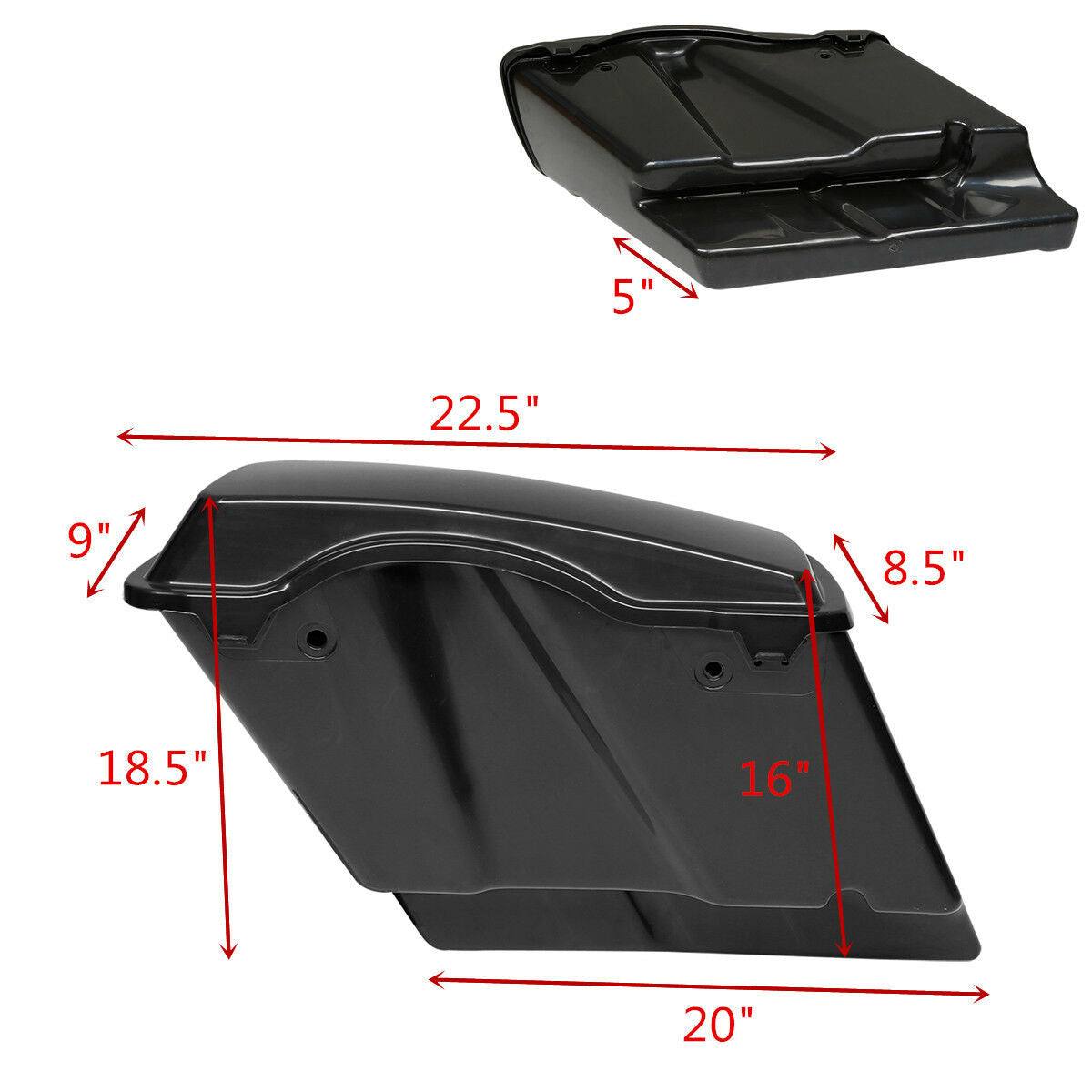 Unpainted Stretched Saddlebag w/ Bracket Fit For Harley Softail Heritage 84-17 - Moto Life Products