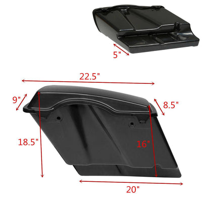 Unpainted Stretched Saddlebag w/ Bracket Fit For Harley Softail Heritage 84-17 - Moto Life Products