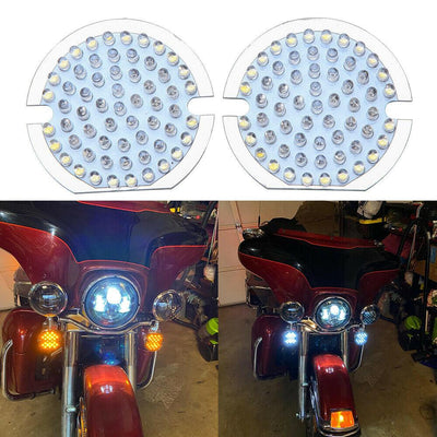 3-1/4" Front LED Turn Signals Flat Style 1157 For Harley Davidson Electra Glide - Moto Life Products