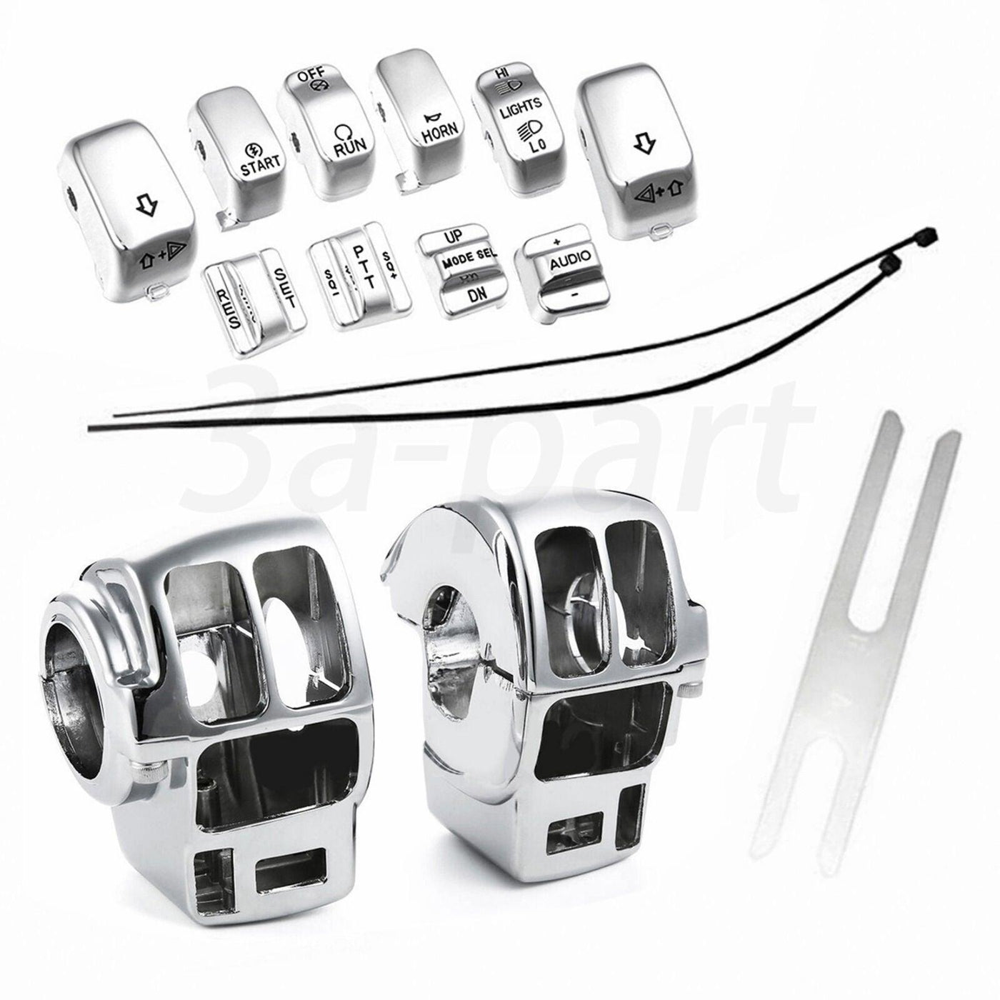 Chrome Switch Housing Cover 10Pcs Caps Fit For Harley Electra Glide Street Gilde - Moto Life Products