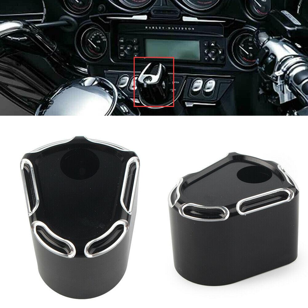 Black CNC Cut Ignition Switch Cover for Harley Touring Street Road Glide 2007-13 - Moto Life Products