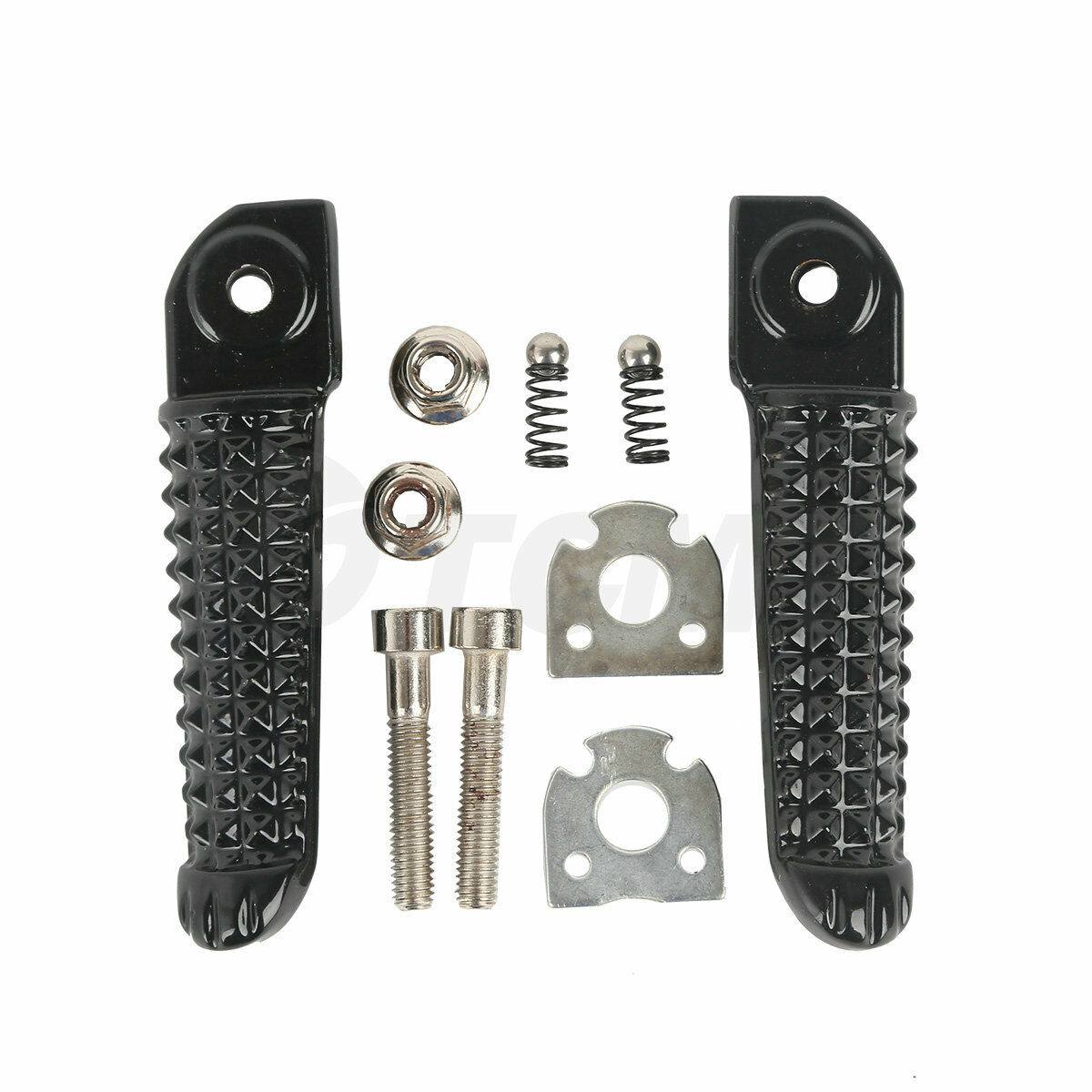 Black Rear Footrests Foot Pegs Passenger For YAMAHA YZF R1 02-14 R6 03-17 16 - Moto Life Products
