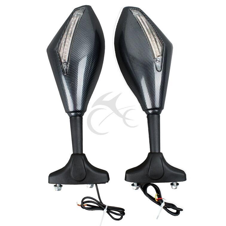 Racing Rearview Mirrors W/Turn Signal For Kawasaki ZZR600 04-08 Ninja 500R 04-09 - Moto Life Products