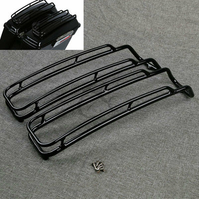 Black Saddlebag Lid Top Rail Guards For Harley Touring Road Glide 1994-2013 - Moto Life Products