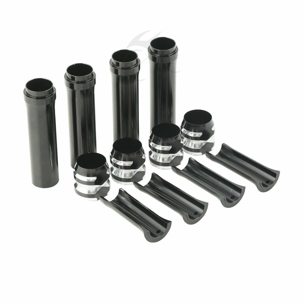 Black Aluminum Pushrod Tube Covers Lower Fit For Harley Twin Cam 1999-2017 2016 - Moto Life Products