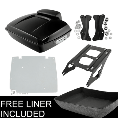 Chopped Pack Trunk Pad Black Rack Docking Plate Fit For Harley Road Glide 14-22 - Moto Life Products