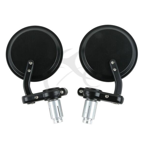 3-Inch Round 7/8 Handlebar End Rearview Mirrors – Fit Honda Harley Suzuki
