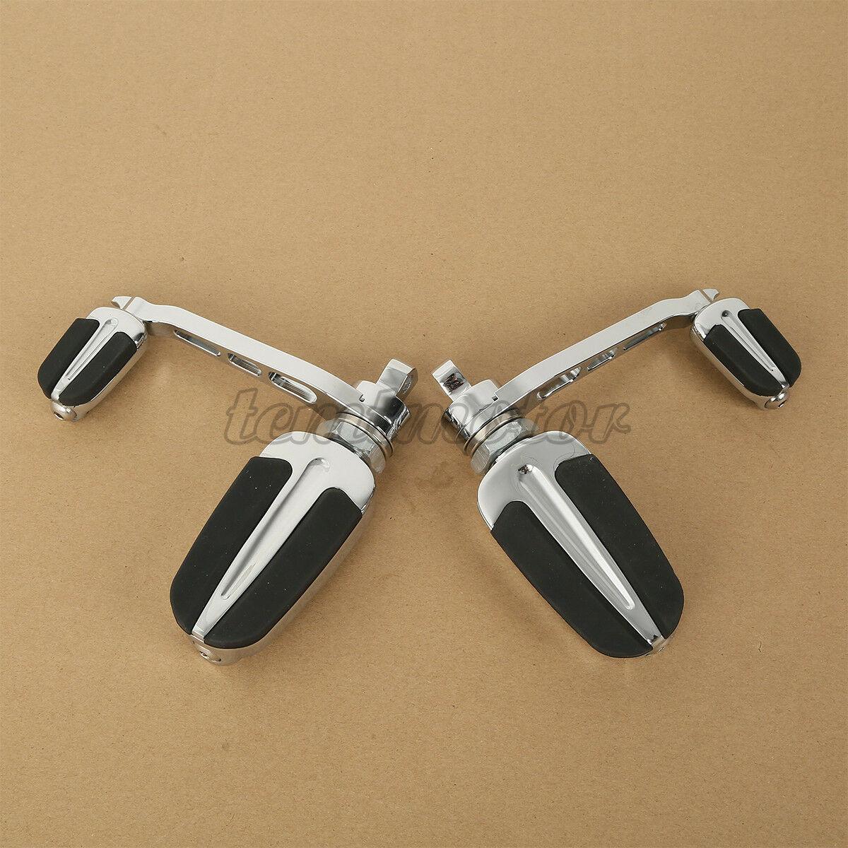 New Chrome Slipstream Foot Pegs &Heel Rest For Harley HD Dyna Softail Sportster - Moto Life Products