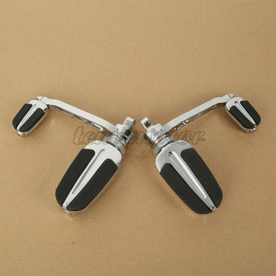 New Chrome Slipstream Foot Pegs &Heel Rest For Harley HD Dyna Softail Sportster - Moto Life Products