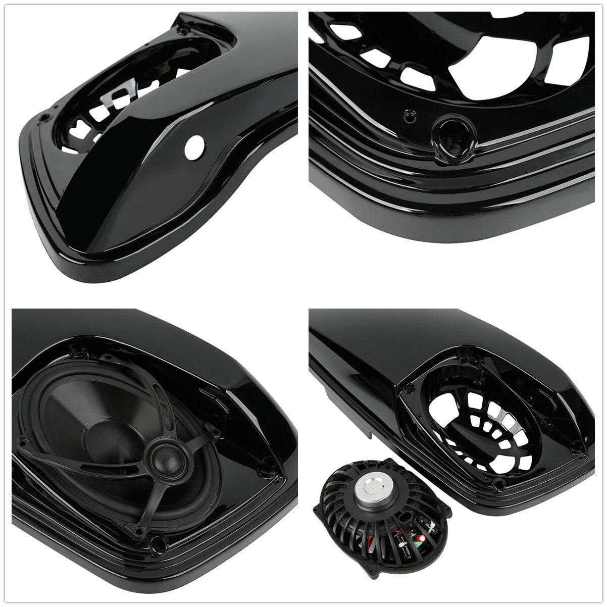 5x7 Saddlebag Speaker Lids Fit For Harley Touring Road King 2014-Up Vivid Black - Moto Life Products