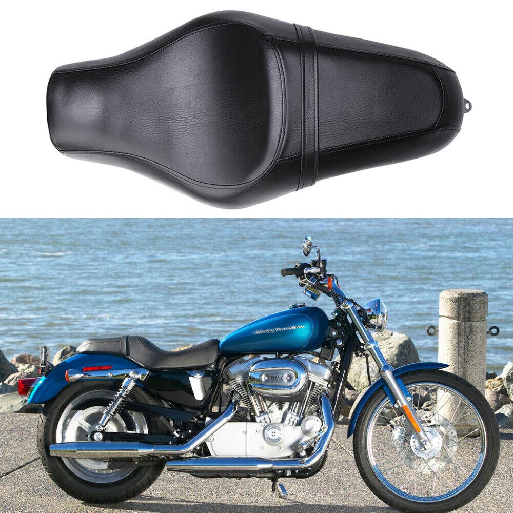 Passenger Driver Two up Seat Black For Harley Davidson XL883 Custom Sportster - Moto Life Products