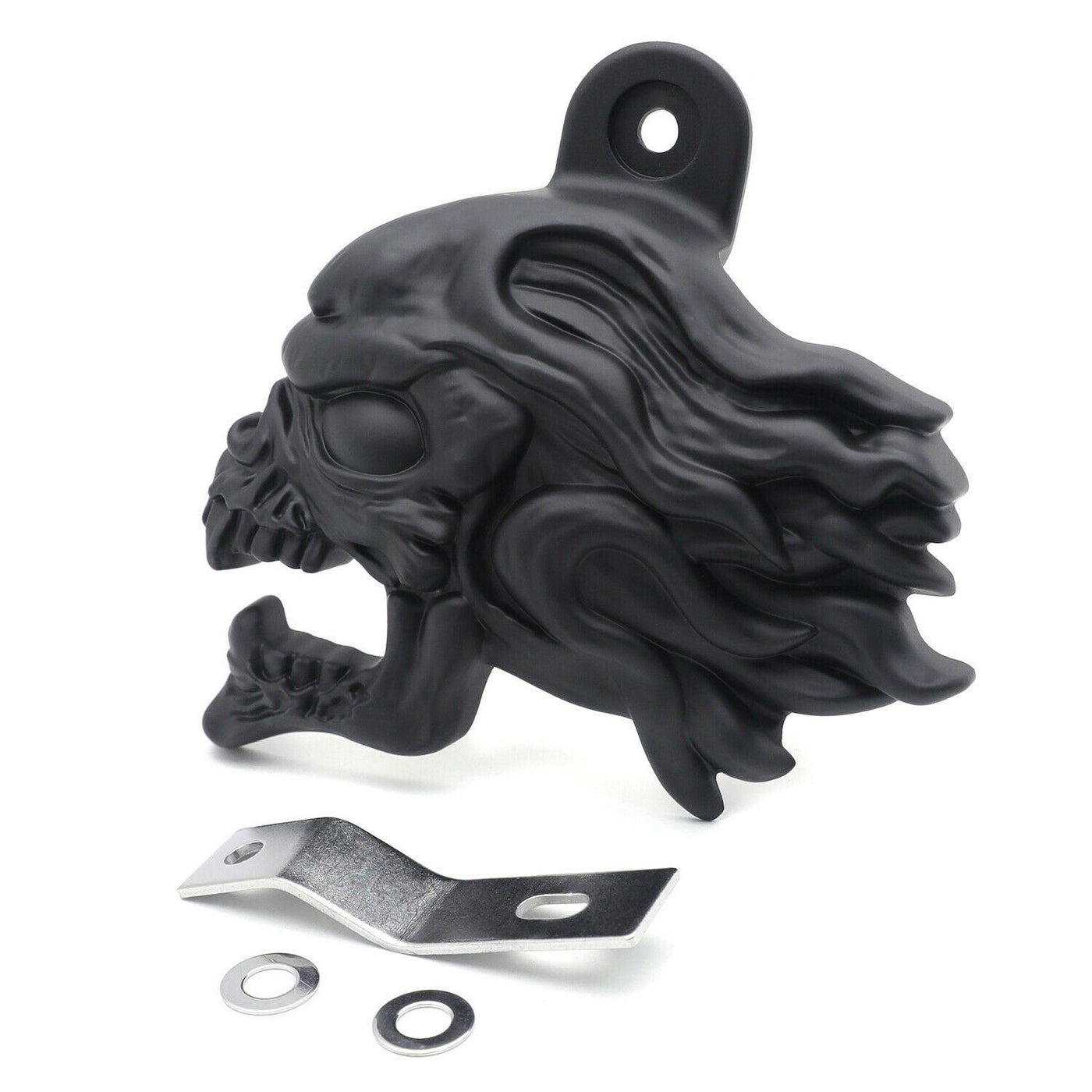 Black Zombie Head Horn Cover For 92-20 Harley w/ Side Mount "Cowbell" all V-Rod - Moto Life Products
