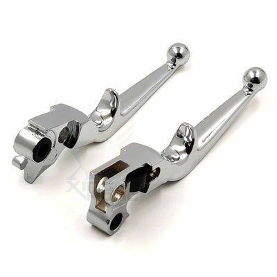 🔥 Chrome Brake & Clutch Lever For Harley XL883 XL1200 Dyna FXD Softail Touring - Moto Life Products