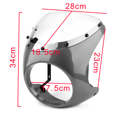 Universal Black Motorcycle 7" Headlight Windshield Screen Fairing For Cafe Racer - Moto Life Products