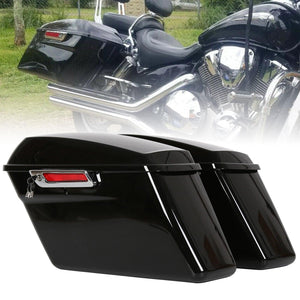 Painted Black Hard Saddle Bags w/ keys For 2014-2021 Harley Davidson Touring - Moto Life Products