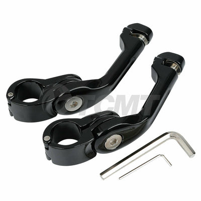 1-1/4" Highway Engine Guard Long Angled Foot Pegs Mount Fit For Harley Touring - Moto Life Products