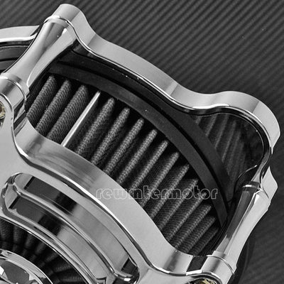 Chrome Air Cleaner Gray Intake Filter Fit For Harley Dyna 2000-17 Softail 00-15 - Moto Life Products