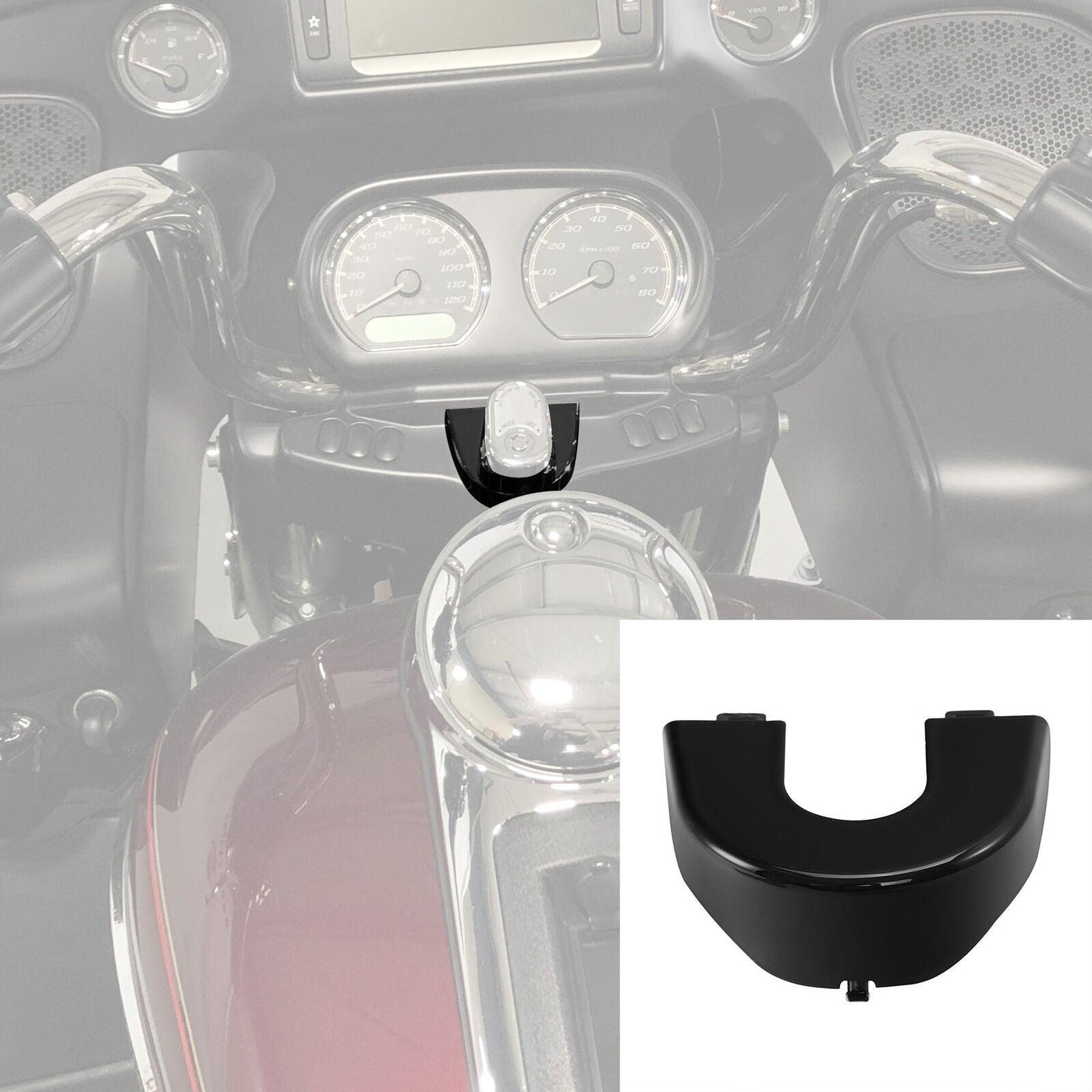 Ignition Switch Panel Trim Fit For Harley Road Glide FLTRX 2015-2021 Vivid Black - Moto Life Products