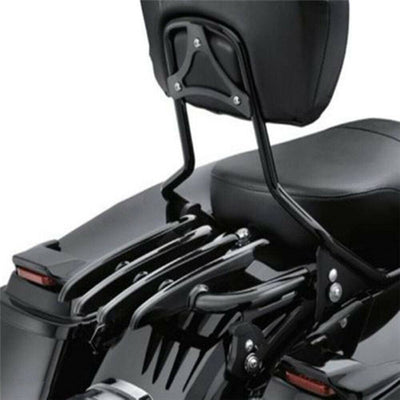 Black Detachable Stealth Luggage Rack Fit 09-21 Harley Touring Road King Glide - Moto Life Products