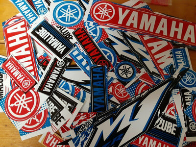 Lot Set of 10 Yamaha Style Stickers Racing Motorcycle Motocross YZ YZF R1 R6 M1 - Moto Life Products