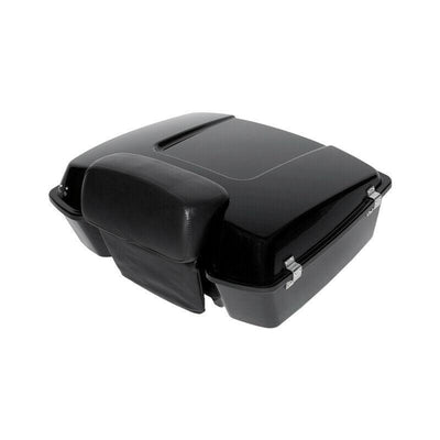 Black Trunk Chopped Backrest + Rack For Harley Touring Tour Pak Pack Glide 09-13 - Moto Life Products