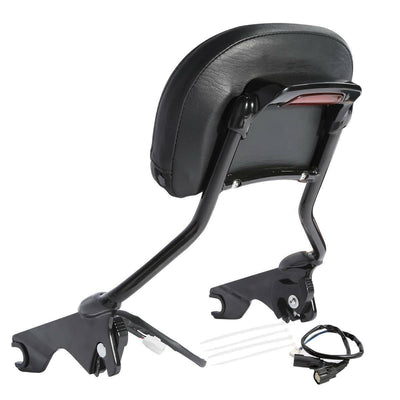 Gloss Black Sissy Bar Upright Red Brake Light Fit For Harley Street Glide 14-22 - Moto Life Products