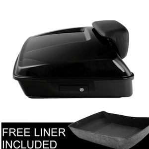 Chopped Pack Trunk Black Latch Backrest Fit For Harley Tour Pak Road Glide 14-22 - Moto Life Products