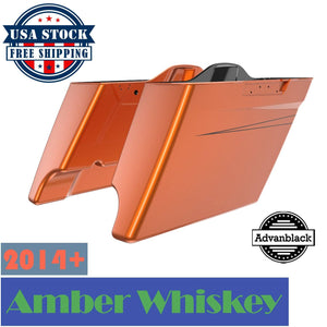 Amber Whiskey Stretched Saddlebag pinstripe For 2014+ Harley Street Road Glide - Moto Life Products