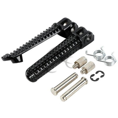 Black Front Foot Pegs Footrest Fit For Yamaha YZF R1 98-14 YZF R6 99-17 Aluminum - Moto Life Products