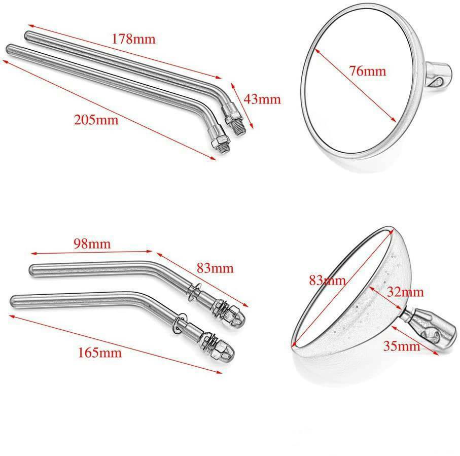 For Harley Touring Glide Sportster Dyna Rear View Side Mirrors Short Stem Round - Moto Life Products