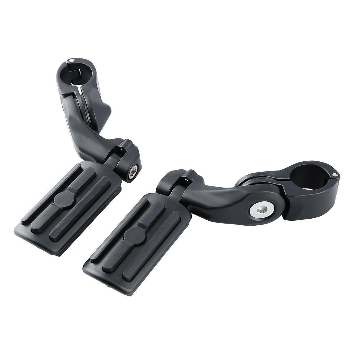 1-1/4" Matte Black Short Angled Highway Engine Guard Foot Pegs Mount For Harley - Moto Life Products