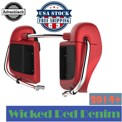 Advanblack Wicked Red Denim Lower Vented Fairings Fits 2014+ Harley Touring - Moto Life Products