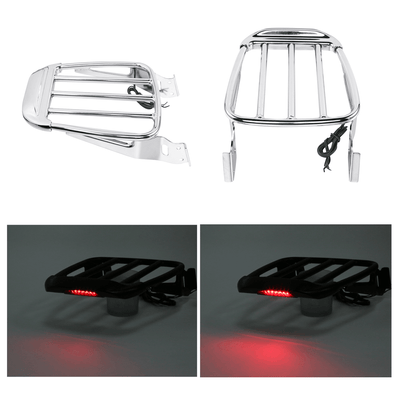 Two-Up Luggage Rack W/LED Tail Light Fit For Harley Softail 2006-2017 FLST FLSTC - Moto Life Products