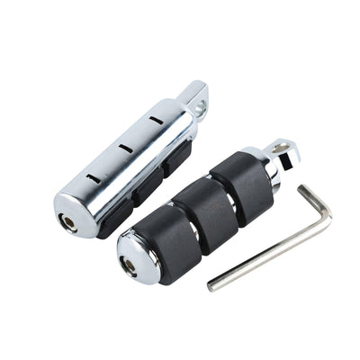 Chrome Anti Vibration Rubber Footpeg Rest Fit For Harley Softail Dyna Street Bob - Moto Life Products