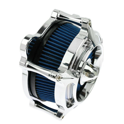Chrome Air Cleaner Spike Intake Blue Filter Fit For Harley Trike Touring 08-16 - Moto Life Products