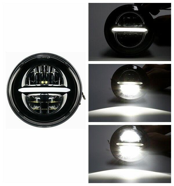 5.75" 5-3/4" Black Round LED Headlight Projector For Harley Sportster 883 XL1200 - Moto Life Products