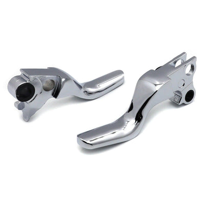 Chrome Shorty Brake Clutch Levers For Harley 96-03 XL/96-07 Dyna Touring Softail - Moto Life Products