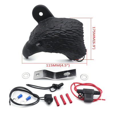 Black Eagle horn cover w/ LED For 92-20 Harley "cowbell" and all V-rod's - Moto Life Products