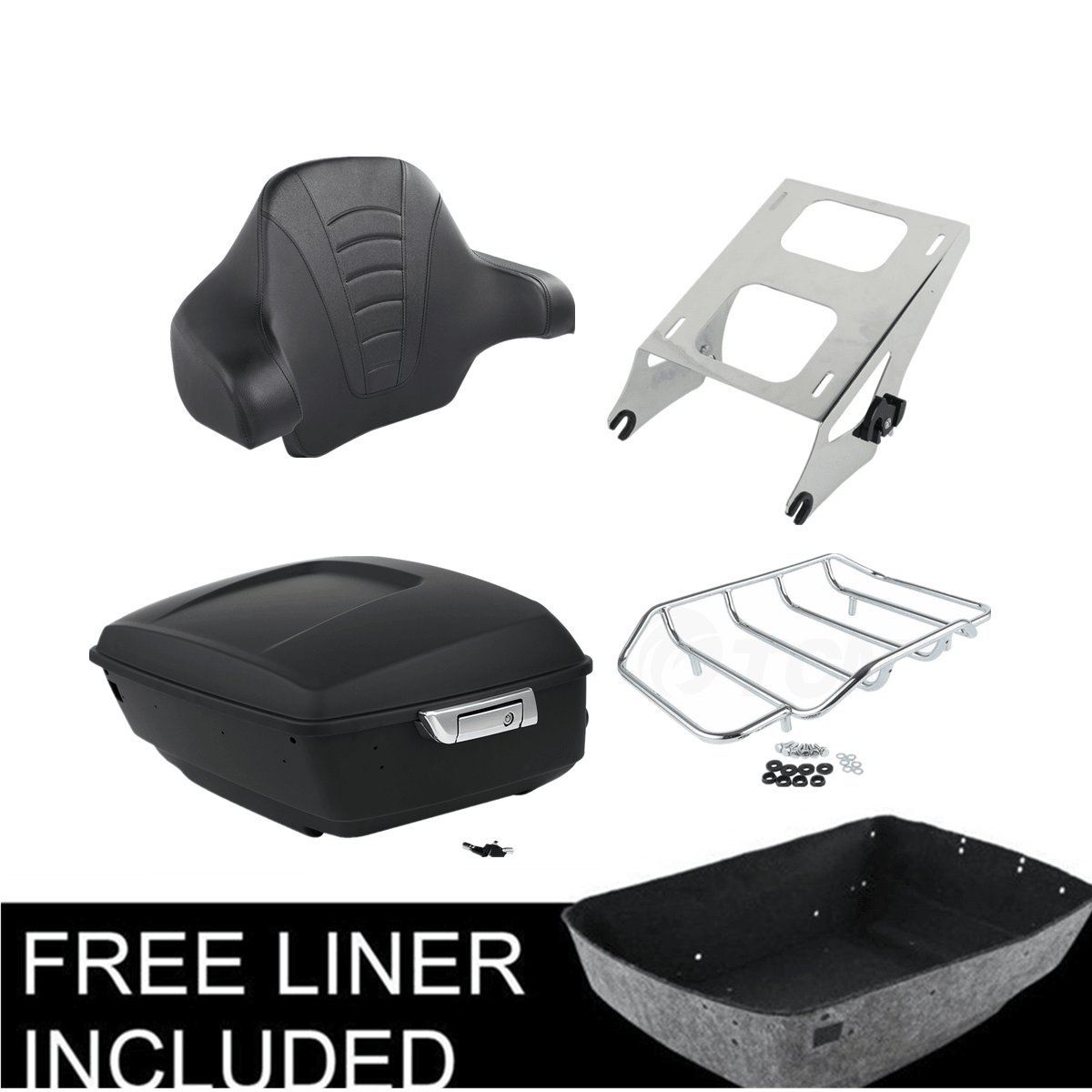 Matte Black King Pack Trunk Rack Pad For Harley Tour Pak Street Glide 14-2022 19 - Moto Life Products