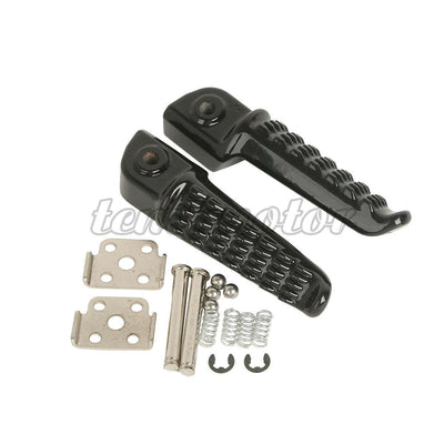 Black Rear Passenger Footrests Foot Pegs For Kawasaki ZX-6R ZX-9R 98-13 ZX636 - Moto Life Products