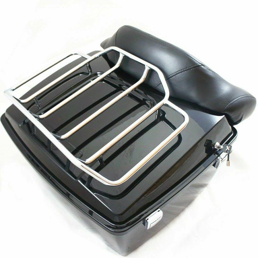 Chrome Tour Pack Pak Trunk Luggage Top Rack For Harley Road King Electra Glide - Moto Life Products