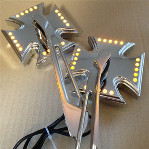 Chrome Custom LED turn siganl integrated mirror fit for Harley Electra Sportster - Moto Life Products