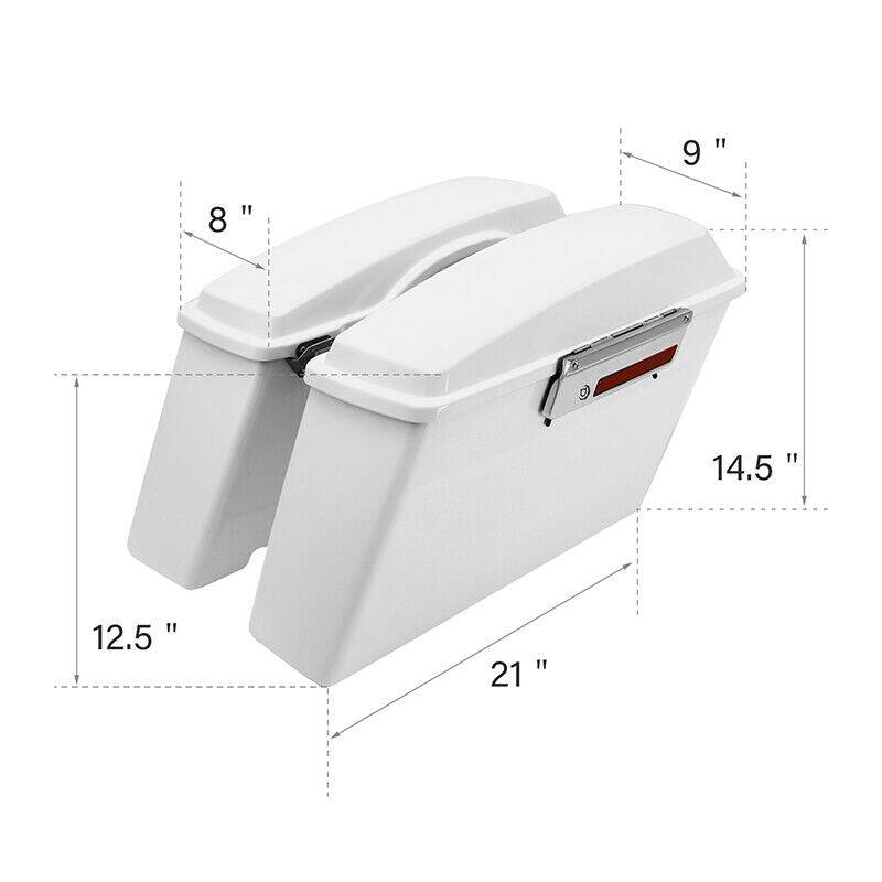 White Hard Saddlebags W/ Conversion Bracket Fit For Harley Softail 1984-2017 16 - Moto Life Products