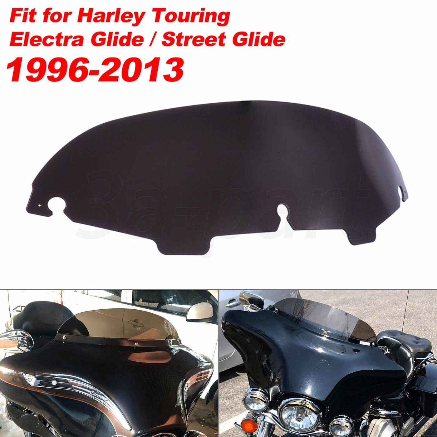 5" Round Smoke Windsheild Fit For Harley Touring Tri Glide Ultra Classic 1996-13 - Moto Life Products