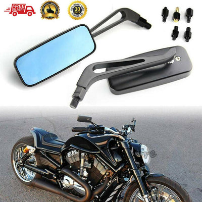 2Pcs Rectangle Motorcycle Mirrors For Harley Cruiser Bobber Rearview Side Mirror - Moto Life Products