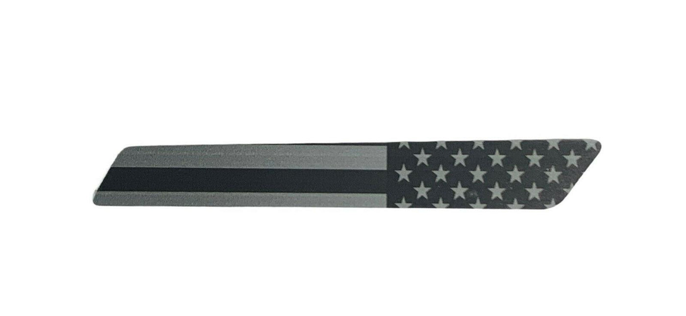 Black & Grey American Flag Saddlebag Latch Inserts for Harley Touring 2014-up - Moto Life Products